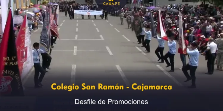 Desfile de Promociones en el 192 Aniversario del Colegio San Ramón de Cajamarca