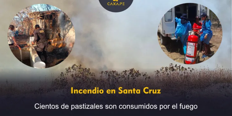Santa Cruz: Cientos de pastizales son consumidos por el fuego