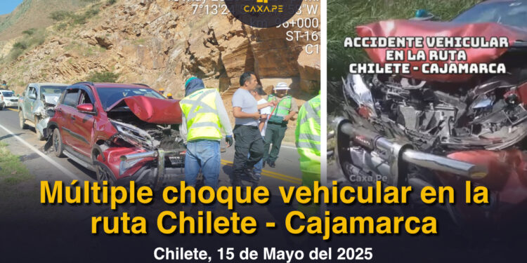 Múltiple choque vehicular en la ruta Chilete – Cajamarca