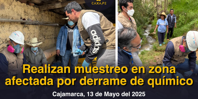 Realizan muestreo en zona afectada por derrame de químico