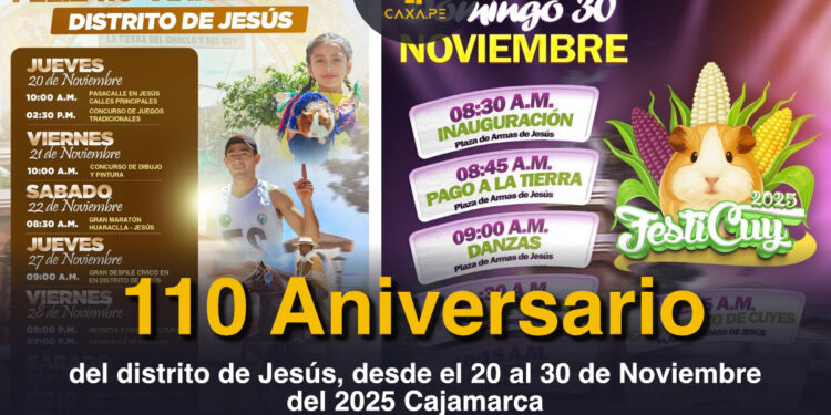 Feliz 110 Aniversario para el distrito de Jesรบs, Cajamarca
