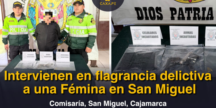Intervienen en flagrancia delictiva a una Fémina en San Miguel